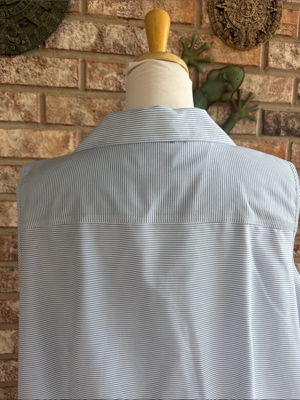 Talbots /Sleeveless Blue Stripe Collared Button-Front Top…200A - Picture 7 of 10